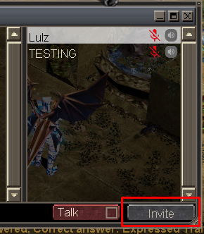 Invite button in the chat room