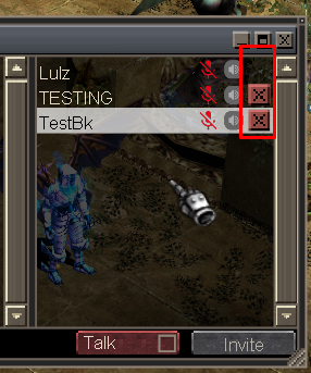 Kick button next to a player name