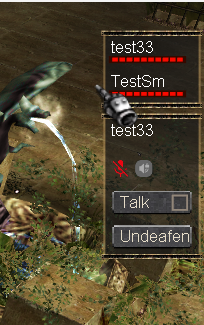 Mini voice controller in the top-right corner of the game screen